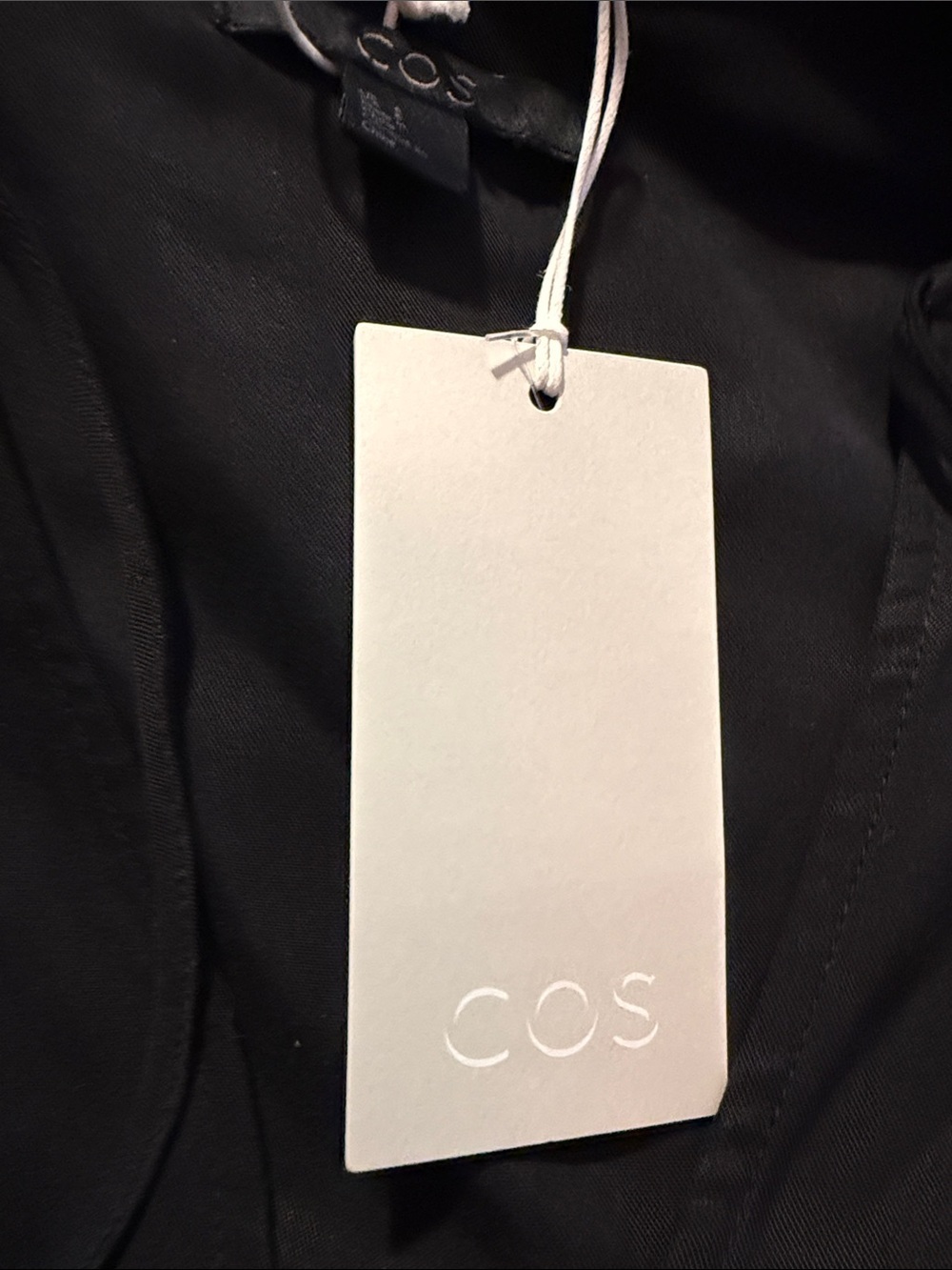 NWT COS 100% Lyocell Black V-Neck Oversized Lounge Tunic Top With Tie String - Picture 4 of 7